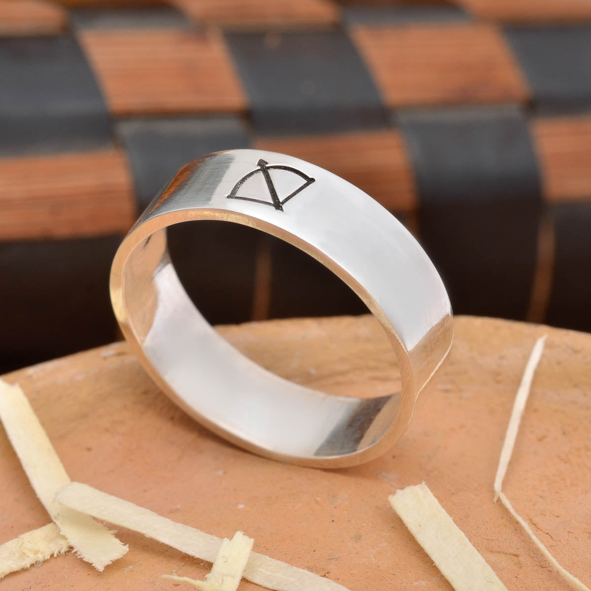 Anel União Sagrada – Arco de Oxóssi em Prata