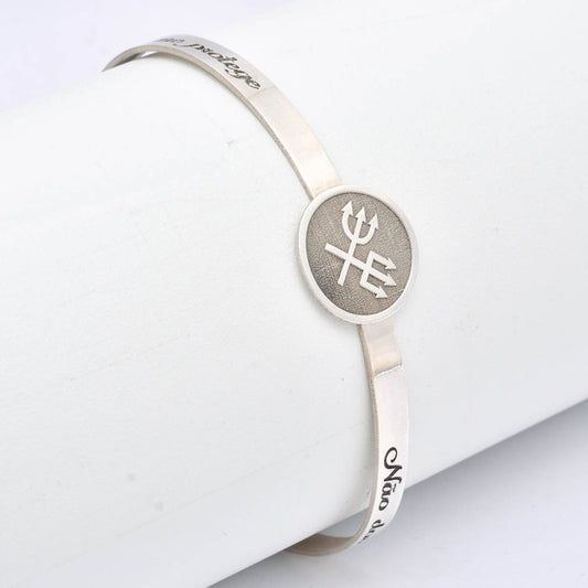 Pulseira Sagrada – Tridentes Cruzados de Exu em Prata