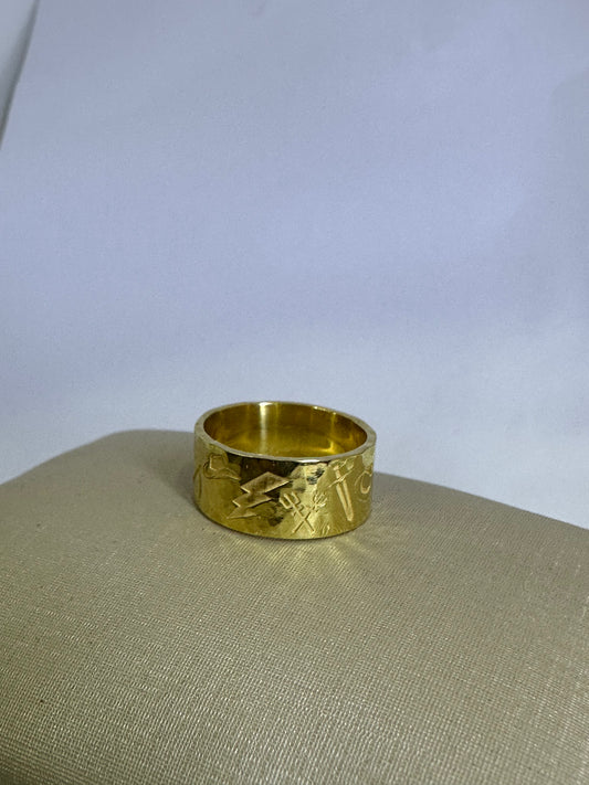 Anel Unidos por uma Só Força – Todos os Orixás em Ouro